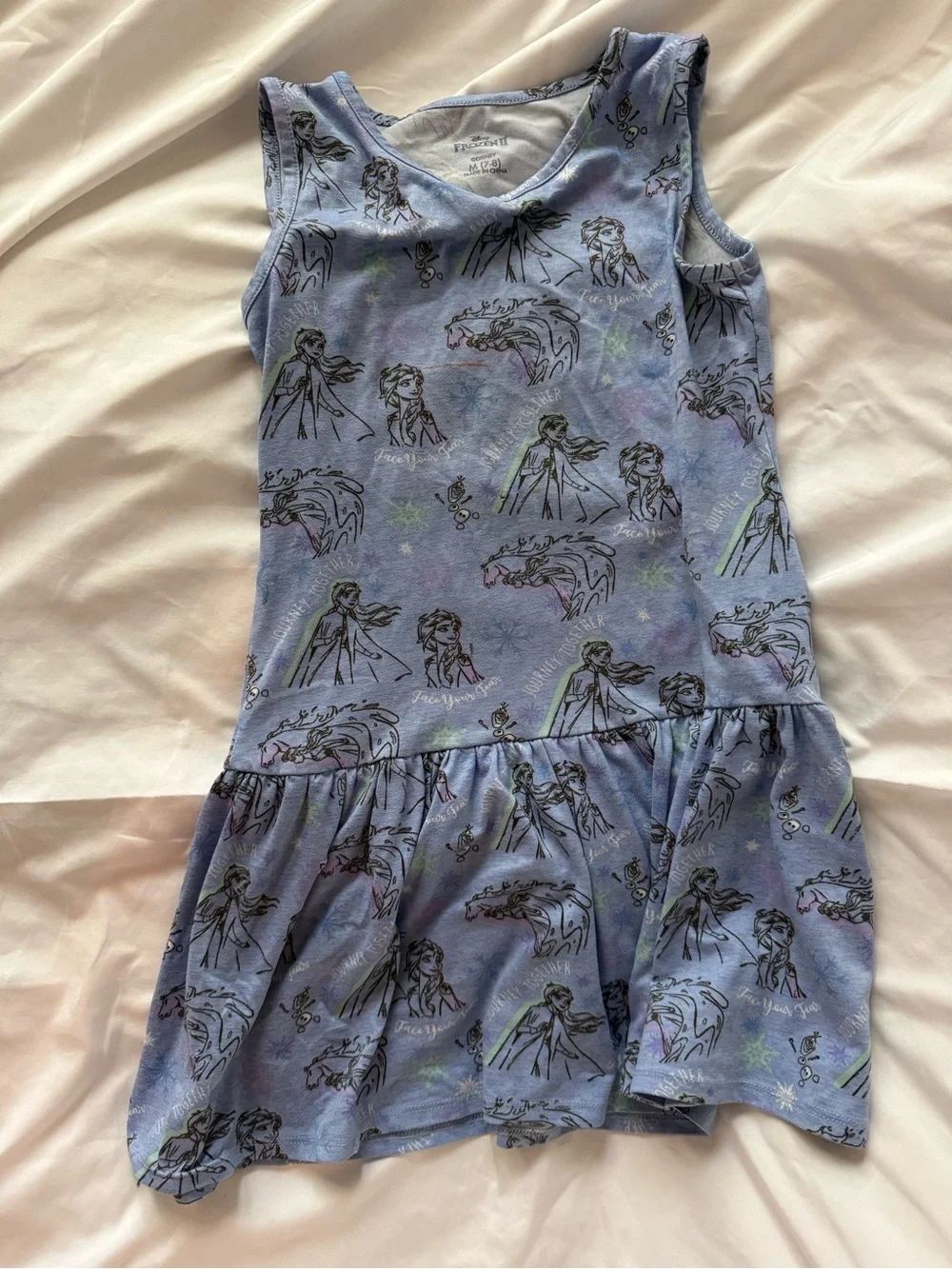Disney Frozen II Light Blue Character Print Dress